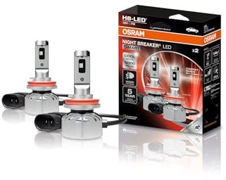 Osram NIGHT BREAKER LED SMART H8; LED-Nebelscheinwerfer mit Straßenzulassung; breiterer Nebellichtstrahl; 6000K; 2 Lampen, weiß