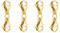 4 Pieces Double Lobster Clasps, Mini Bracelet Clasps, Metal Lobster Clasps for DIY Jewelry Making Bracelet and Necklace Crafts, Suitable for Bracelet Extender and Necklace Clasp (Gold)