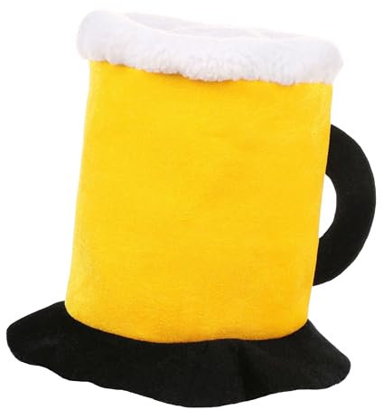 KarneLux Bierhut mit Henkel - Lustiger Partyhut als Kopfbedeckung für Malle, Karneval oder Oktoberfest - Herren Accessoire Hut für Bierkostüm