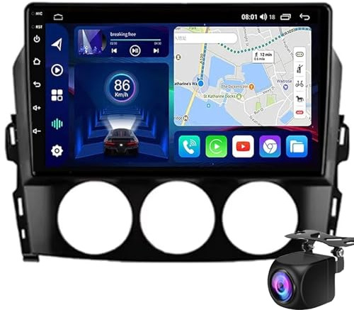 Android 14 2 Din Autoradio Stereo Für Ma-zda MX-5 III 3 NC 2008-2015 9 Zoll Touchscreen Autoradio Multimedia Video Mit Bluetooth WiFi GPS FM / RDS Hi-FI SWC AHD Rückfahrkamera & Mikrofon(Size:NF-3)