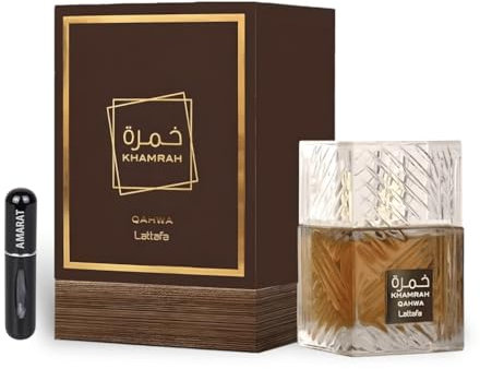 Khamrah Qahwa Original Eau da Parfum, 100 ml, Uni, Import aus Dubai mit angenehmen, langanhaltenden Aromen, inkl. nachfüllbarem Zerstäuber, 5 ml, langanhaltender Duft (Qahwa)