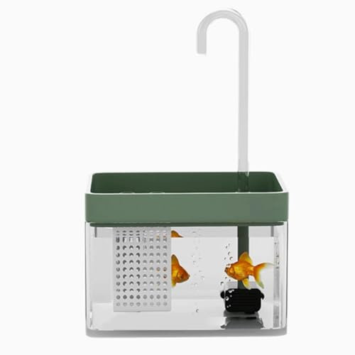 Aquarium Petit Aquarium carré Rond avec Port USB et Pompe à Eau, idéal pour Le Salon, Le Bureau, l'élevage de Poissons et de Tortues bocaux Poissons
