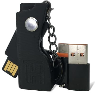 HOLDTAG Funda Yubikey con Llavero y Adaptadores | Compatible con YubiKey 5 NFC y 5C NFC | Protección Antigolpes y Resistente | Case Yubico | Cover | Estuche Portátil (No Incluye Llave de Seguridad)