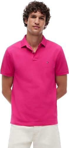 Tommy Hilfiger Herren Poloshirt Kurzarm 1985 Regular Fit, Rosa (Eccentric Magenta), S