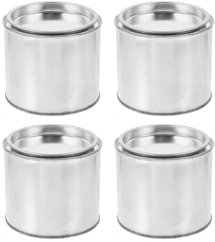 Angoily Lot de 4 boîtes de peinture vides avec couvercle - 05 l - En métal - Multi-usages - Pour les restes de peinture - Petits seaux pour les travaux manuels, les projets de bricolage, la peinture