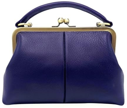 Taschenkinder Borsa a tracolla da donna e borsa a tracolla in vera pelle, design vintage, personalizzabile, molti colori - modello Piccola Olive, Lilla