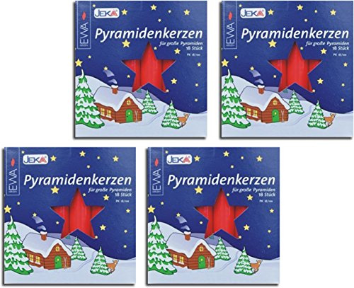 Ewa-Jeka Pyramidenkerzen rot 17x100 mm 18 Stück im Pack - Markenqualität (72)