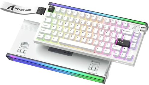 ATTACK SHARK R85 HE 8000Hz Rapid Trigger-Tastatur, 0,005mm RT-Genauigkeit, Kabelgebundene 75% Gaming-Tastatur, Hall-Magnetic Switch, RGB-Lightbox, Einstellbare Betätigung, Snap Tap, Weiß