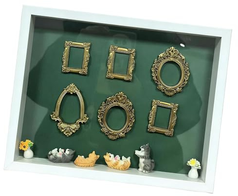 Bwuikim Diys Minis Museums Silhouetten Box, Schattenrahmen Vitrine, personalisierte Fotopräsentation mit Figurenrahmen Set