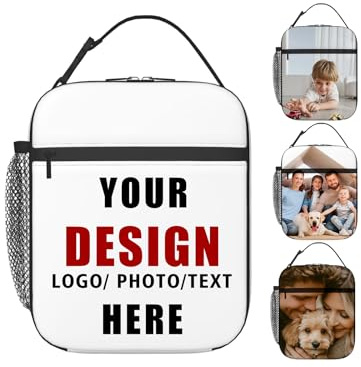 Personalisierte Lunchtasche, isolierte Lunchbox mit Text-Foto-Logo, wiederverwendbar, auslaufsicher, Kühltasche für Damen und Herren, wasserdichte Thermo-Lunch-Tasche für Arbeit, Reisen, Picknick