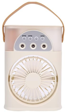 Eminchu Ventilador de Aire Acondicionado Portátil, Enfriador de Aire Personal Recargable por USB de 4000 MAh, Enfriador de para Viajes en Casa con 3 Velocidades y Tanque de Agua de 250 Ml, Ideal para