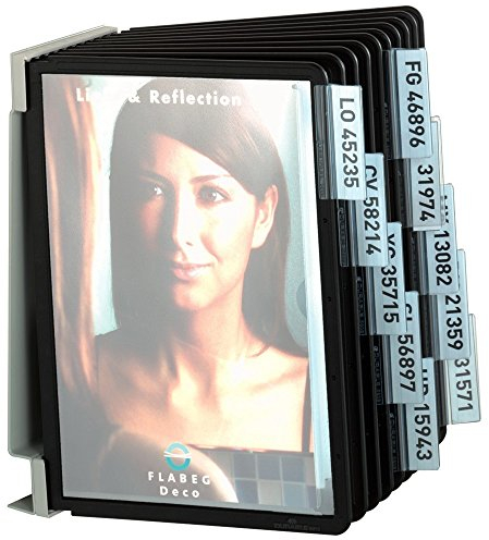 Durable Wand-Sichttafelsystem (Vario Wall 10, mit 10 Sichttafeln A5) schwarz, 550701