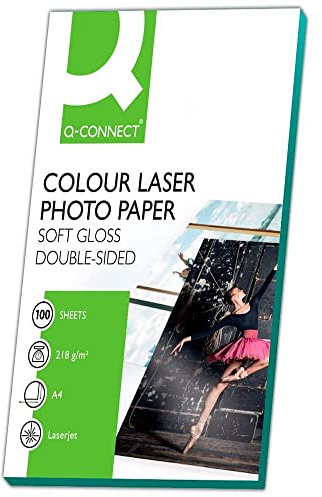 Q-Connect KF01935 Laser Fotopapier, A4, 210 g/qm, 100 Blatt weiß