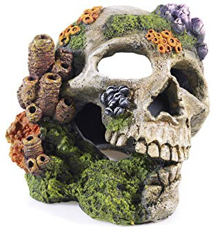CLASSIC Polyresin Skull Aquarium Ornament 20cm