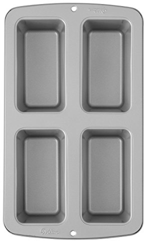 Wilton Mini Loaf Pan, Recipe Right, Non Stick, 4 Hole