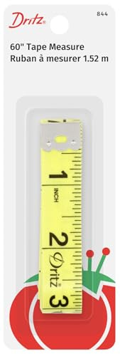 Dritz 5/8 x 60 Tape Measure, Inches and Centimeters, Yellow