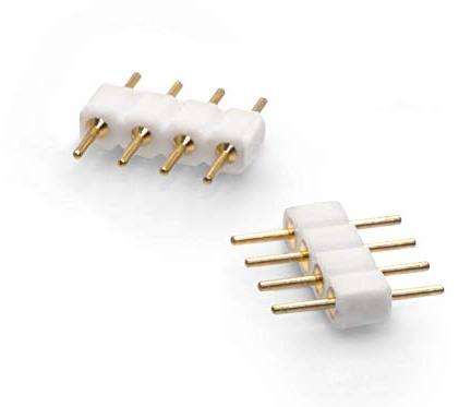 2er Pack 4 pol Pin | Kupplung | Verbinder | Stecker | Lötstift für RGB LED Streifen