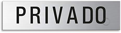 Cartel Privado | Señal Acero Inoxidable con Texto 160x40 mm | No.27081