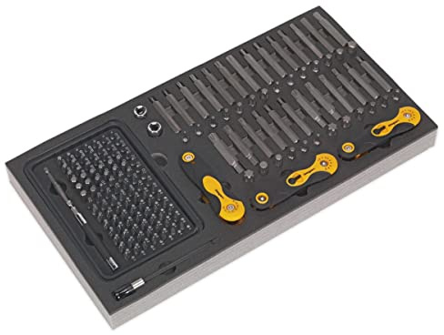 Sealey S01126 Tool Tray with Specialised Bit and Folding Hex Key, 192 Pieces