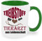 Treibstoff für den Tierarzt aus Leidenschaft - Kaffeetasse mit Motiv, Tasse mit Druck, auch individuell mit Spruch, Foto, Wunschtext, Wunschname (Grün)