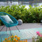 FAB HAB Outdoor-Teppich - wetterfest, farbecht, wendbar - recycelter Premium-Kunststoff - abstrakte Streifen - Terrasse, Balkon, Garten, Flur, Bad - Kunststoffteppich Brooklyn Türkisgrün, 120x180 cm