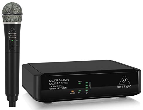 Behringer ULTRALINK ULM300MIC Sistema inalámbrico digital de alto rendimiento de 2,4 GHz con micrófono de mano y receptor