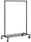 SONGMICS Kleiderständer, Kleiderstange, mit Rollen, bis 90 kg belastbar, Garderobenständer mit 1 Kleiderstange und Ablage, Industrie-Design, für Schlafzimmer, Waschküche, schwarz HSR61BK