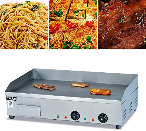 Plancha para gastronomía (4400 W, 73 x 50 cm, 50-300 °C, lisa, carcasa de acero inoxidable)