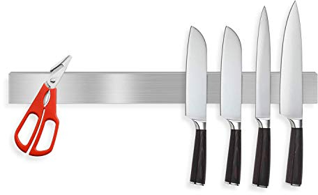 MASS DYNAMIC Magnetic Knife Holder for Wall,20-Inch Stainless Steel Storage Magnetic Knife Rack with Powerful Magnets, Multipurpose Kitchen Knives/Utensil/Tool Holder, Solid Wall Mounted Installation