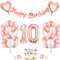 Luftballon 10, Geburtstagsdeko 10 Jahr Mädchen, 10 Geburtstag Mädchen Rosegold, Luftballons 10Geburtstag Deko, Happy Birthday Girlande Folienballon Zahl 10 Rose Gold, Zahlenballon 10 Ballon für Frauen