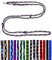 Hundeleine kleine Hunde bis 15 Kg/Doppelleine 4-Fach verstellbar 2,40m / 2,80m / 3,50m Führleine sehr leicht & robust (2,80m 4-Fach verstellbar, Boston (Schwarz-Silber-Lila))