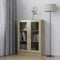 Tidyard Vitrinenschrank Bücherschrank Aktenschrank Büroschrank Bücherregal Schrank für Wohnzimmer, Spanplatte, Glas 82,5 x 30,5 x 115 cm Sonoma-Eiche