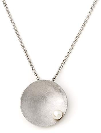 Heideman Halskette Damen Scab aus Edelstahl silber farbend poliert Kette für Frauen mit Perle weiss