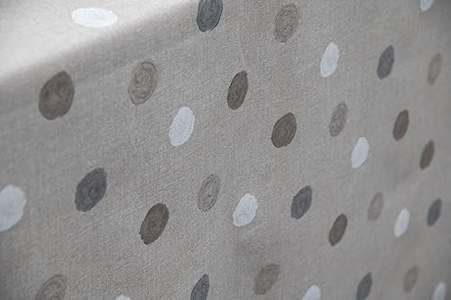 Staab's Stoff wasserabweisend Baumwolle beschichtet verschiedene Dekore (in 50cm Schritten) (Breite 140 cm x Länge wählbar) (Punkte beige grau braun)