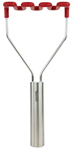 Tovolo Silicone Potato Masher, Stainless Steel Handle & Core, Food Mashers Kitchen Utensil, Vegetable Ricer & Avocado Blender, Scratch-Resistant & Heat-Resistant