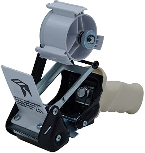 5 Stück - Handabroller - Profi-Ausführung - Version : NR (silent - low noise) - schwarz/black - 50 mm - Klebebandabroller Metallrahmen - elb-verpackungen