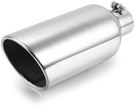 A-KARCK - Exhaust tip 3 inlet to 6 outlet, 15 overall length, polishing screw on exhaust pipe tip protects exhaust pipe