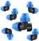 SWAWIS PP-Fitting Verschraubung für PE Rohr 20mm PE Rohr Verschraubung Winkel 90° Kunststoff PP Kupplung Blau, 6 Stück