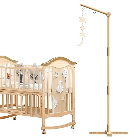 Xifamniy Baby Mobile Arm Holz Krippe Mobile Halterung DIY Kinderbett Mobiles für Babys Mobile Ständer zum Aufhängen Bettglocke (Abnehmbarer Ständer)