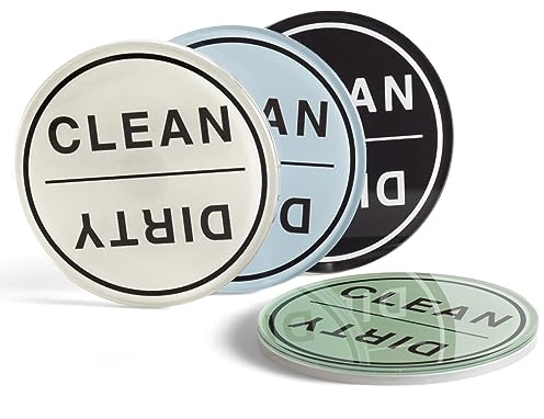 CONMOTO Dishwasher Magnet - Clean/Dirty Sign, Non-Scratch, Easy to Read & Slide with 2 Double-Sided Stickers