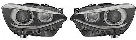 DM Autoteile 136999 H7 Scheinwerfer Set Schwarz + Facelift Design kompatibel für BMW 1er F20 F21 bis Bj 2015