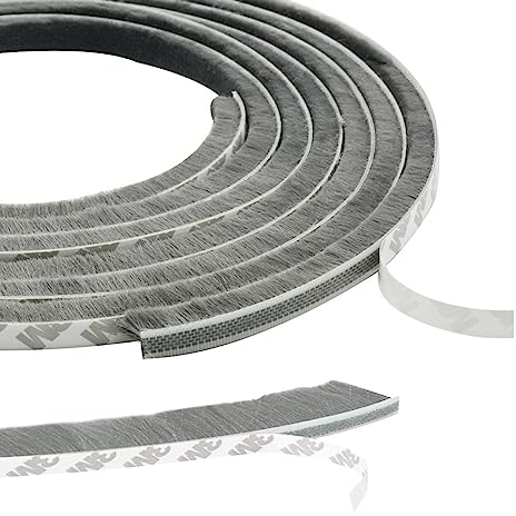 Burlete Cepillo Ventana Corredera, 10mX9mmX15mm Sello de cepillo sello de puerta autoadhesivo sello de cepillo burlete con sello inferior de puerta mosquitera para ventanas burlete para puertas