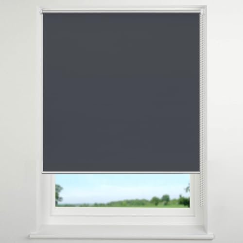Verdunkelungsrollo Klemmfix Ohne Bohren 95 x 140 cm Hitzeschutz und Sichtschutz Fensterrollo Rollo Rollade Rollo Höhe Stufenlos Verstellbar für Fenster und Tür, Dunkelgrau