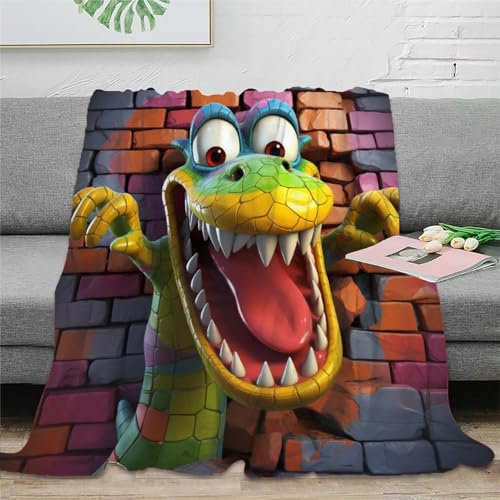 Strunt Karikatur Crocodile Niedliches Krokodil Kuscheldecke Flauschige Personalisierte Decke Geschenke, Super Weiche Decke Flanell 60x80inch(150x200cm)