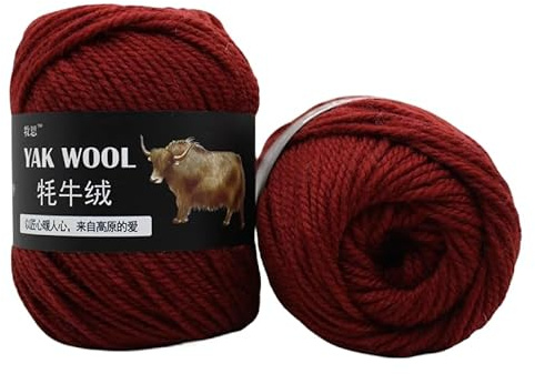 Yak-Wolle, 100 g, 3 Stück, fortschrittliche Wolle, weiche Wärme, hautfreundlich, natürlich, für Handstricken, Schals, Pullover, Mützen, Mäntel, Taschen, Socken (25)