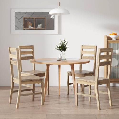 THOYTOUI Esszimmerstühle 4 STK. Schminkstuhl Esstisch stühle Arbeitsstuhl Essstühle Geeignet für Bar Arbeitszimmer Atelier Speisesaal Massivholz Akazie