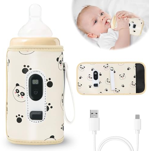 Idota Flaschenwärmer Baby Unterwegs, Fläschchenwärmer Baby Flaschenwärmer Unterwegs mit LCD-Display 21 Einstellbare Temperatur, Flaschenwarmhalter Baby Unterwegs für alle Flaschen