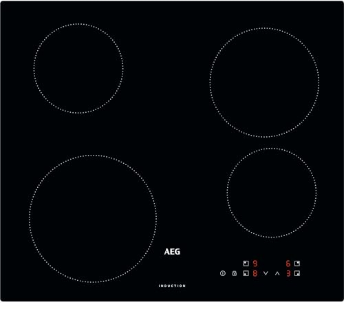 AEG 3000 Series Induktion Vollkochfeld, IBX64200CB, 4 Kochzonen, 49cm, Touch-Steuerung, präzise Hitzesteuerung, Booster-Funktion, Tastensperre, Schwarz