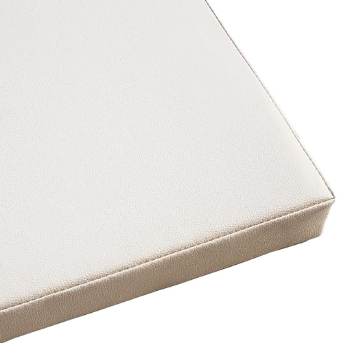 Benutzerdefinierte Leder Sitzkissen,Wasserdicht Stuhl Kissen Boden Kissen Sofa Kissen für Haus Küche Terrasse Möbel(45x45x5cm(18x18x2inch), Beige)