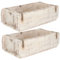 Novaliv 2x Holzkiste Vintage Weiß 30 x 15 x 10 cm Alte Ziegelform Holz EIN KAMMER Allzweckkiste aus recyceltem Altholz Jede Form EIN Unikat - Geschenkkiste